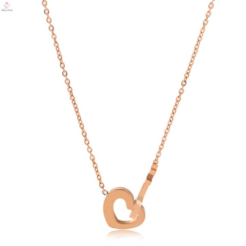 Benutzerdefinierte IP Plating Rose Gold Muttertag Geschenk Edelstahl Herz Halskette